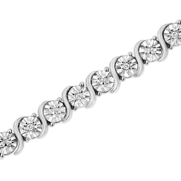 Haus of Brilliance Sterling Silver 1/10ctw. Tennis Bracelet