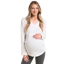 Womens Times Two Side Ruched Waffle Knit Maternity Tee