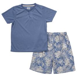 Boys Sleep On It  Short Sleeve Top & Tropical Shorts Pajama Set
