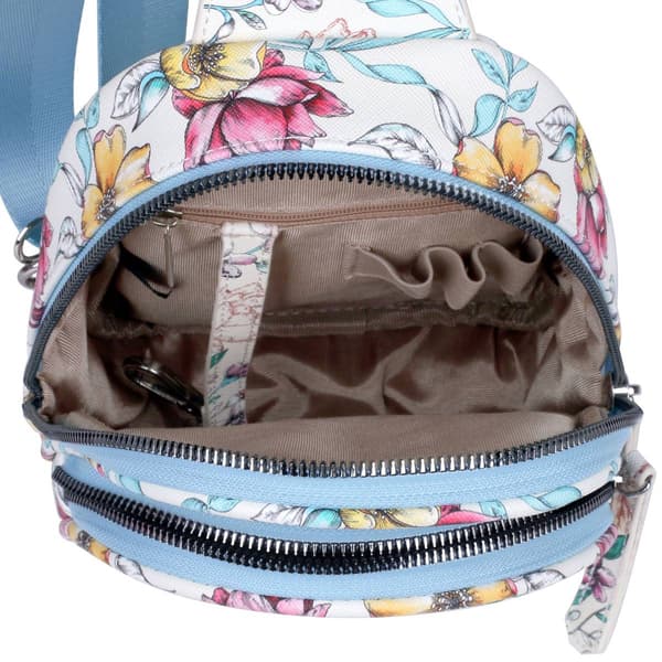 Julia Buxton Vegan Leather Floral Sling Backpack