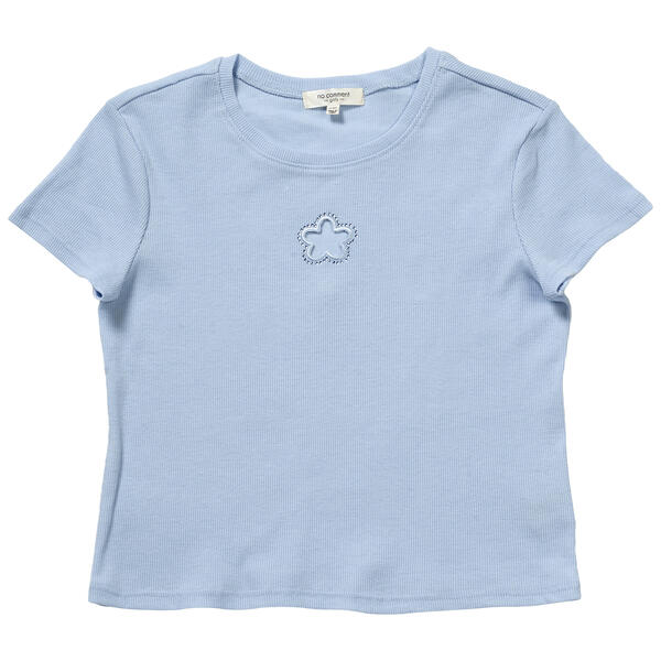 Girls &#40;7-16&#41; No Comment Flower Embroidered Flower Cutout Tee - image 