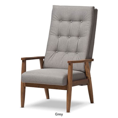 Baxton Studio Roxy Button-Tufted High-Back Chair