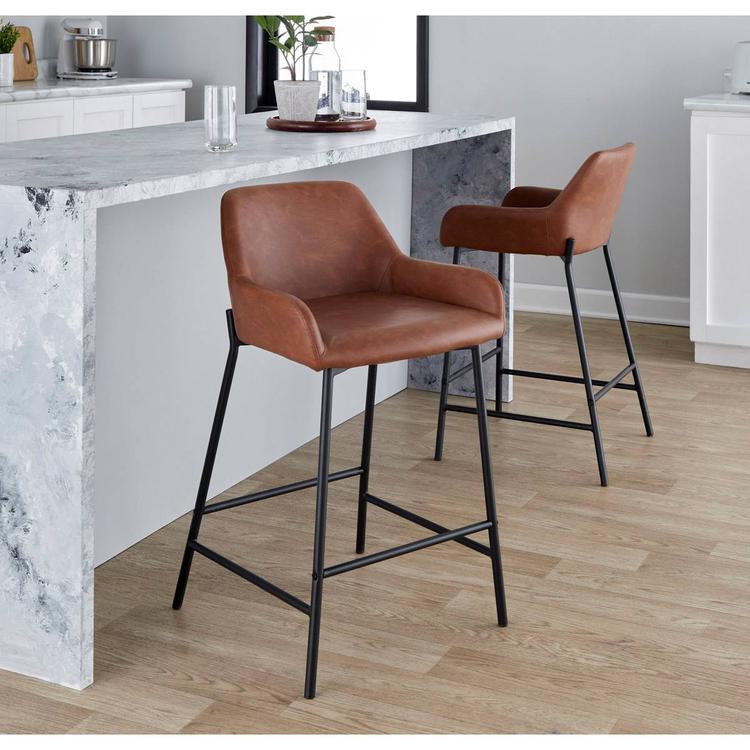 LumiSource Daniella Industrial Counter Stools - Set of 2