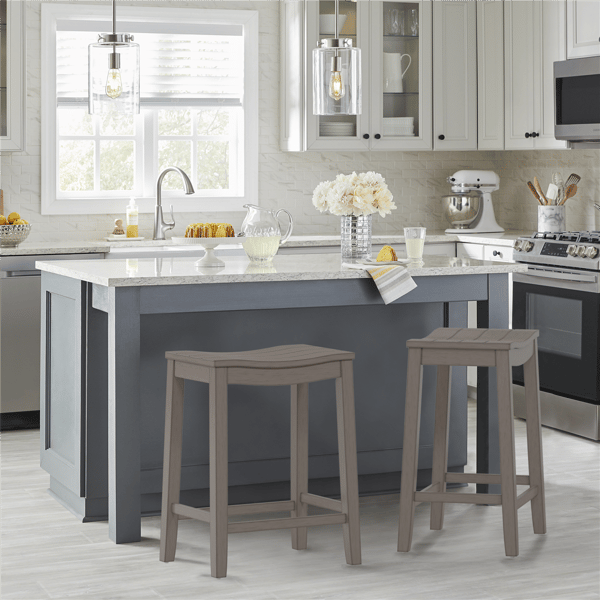 HH2 Home Fiddler Backless Counter Height Stool with Saddle Seat - image 