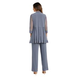Womens R&amp;M Richards 3pc. Sheer Insert Beading Pantsuit Jacket Set