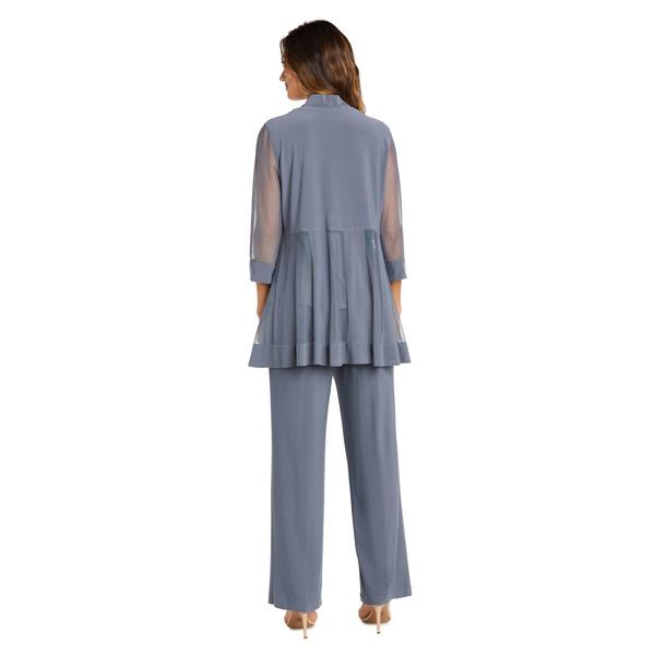 Womens R&amp;M Richards 3pc. Sheer Insert Beading Pantsuit Jacket Set