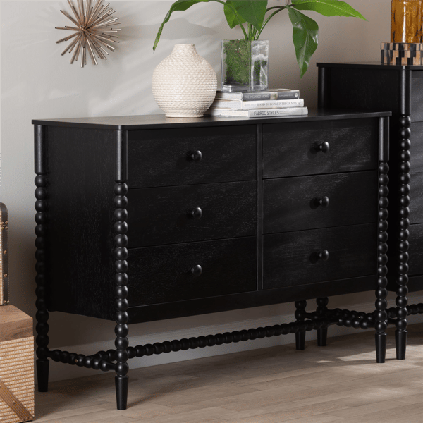Baxton Studio Brantley Spindle 6-Drawer Dresser