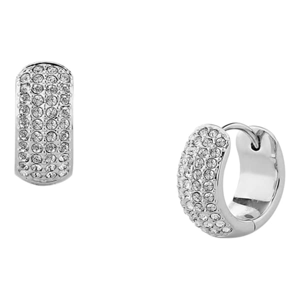 Nadri Small Half Pave Huggie Hoop Earrings - image 