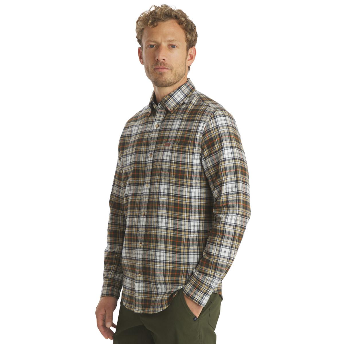 Mens LANDS’ END® Campside Flannel Shirt - Sepia