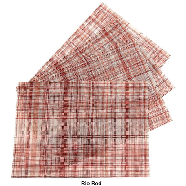Kota Plaid Woven Vinyl Placemats - Set of 4