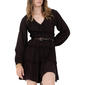 Womens MNK Long Sleeve V-Neck Swiss Dot Ruffle Dress - image 1