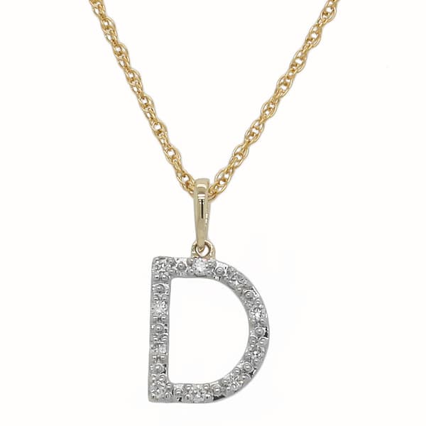 Nova Star&#40;R&#41; 10kt Gold 1/10ctw Lab Grown Diamond D Initial Pendant - image 