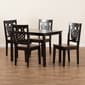Baxton Studio Luisa 2-Tone Dark/Walnut Brown Wood 5pc. Dining Set - image 8