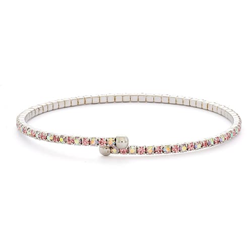 Light Rose & Aurora Borealis Crystal Flex Coil Bracelet