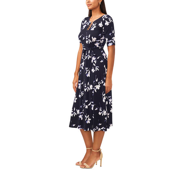 Womens MSK Elbow Sleeve Three Ring Floral Maxi Dress