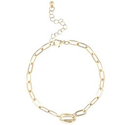 Jessica Simpson Figaro Chain Cowrie & Green Beaded Anklet Set