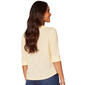 Womens Democracy Elbow Sleeve Split Neck Shirttail Hem Top - image 3