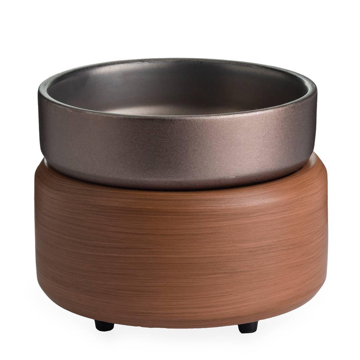 Candle Warmers Etc. Pewter Walnut 2-in-1 Wax Warmer