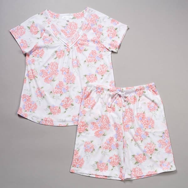 Plus Size Carole Hochman Short Sleeve Floral Bermuda Pajama Set