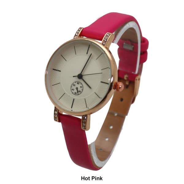 Womens Olivia Pratt™ Faux Leather Chronograph Watch - D60029