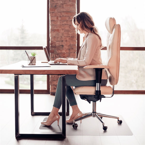 Floortex® Valuemat®  Vinyl Lipped Chair Mat for Hard Floor