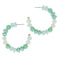 Ashley Cooper(tm) Gold-Tone Green Multi Beaded Hoop Earrings - image 1