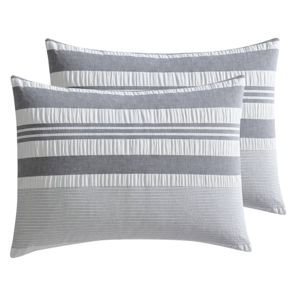 Tahari Home Ella Woven Stripe Cotton 3pc. Comforter Set