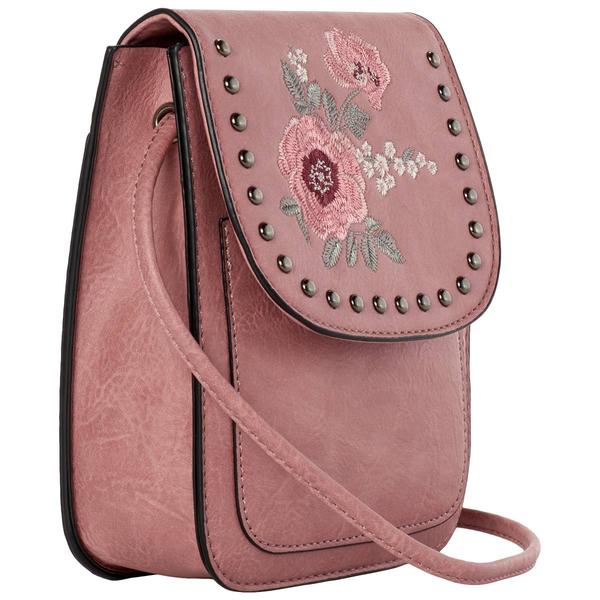 Sam & Hadley Embroidered Stud Crossbody