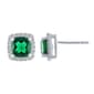 Gemstone Classics(tm) Silver Emerald/Sapphire Square Earrings - image 1