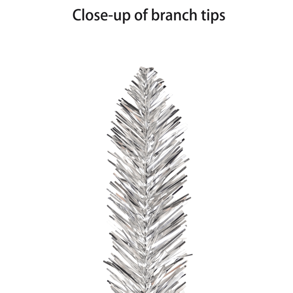 Puleo International 6ft. Pre-Lit Alpine Silver Pencil Tree