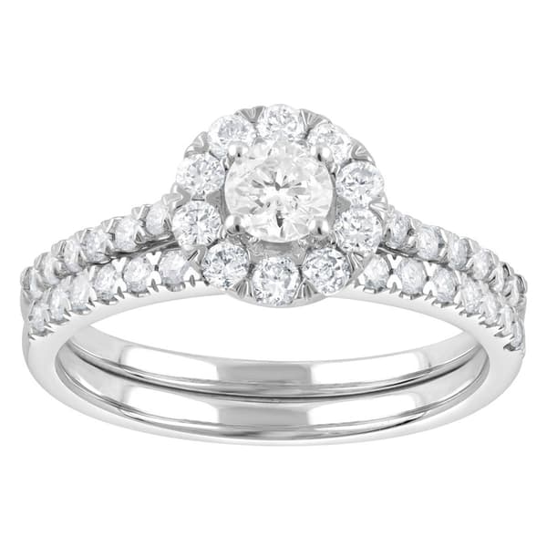 Nova Star® 14kt. White Gold & 1ctw. Lab Grown Diamond Bridal Set