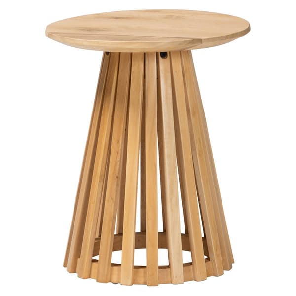 bali & pari Caribic Modern Slatted Acacia Wood End Table - image 