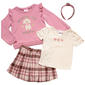 Girls (4-6x) Little Lass(R) 3pc. Dog Crew w/Heart Tee & Plaid Skirt - image 1