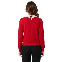 Womens Adrianna Papell Long Sleeve Pearl Embellished Sweater