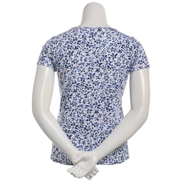 Plus Size Preswick & Moore® Short Sleeve Blurred Floral Tee