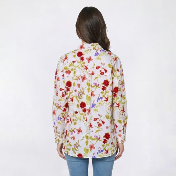 Womens LANDS’ END® Floral Vine Point Collar Button Down
