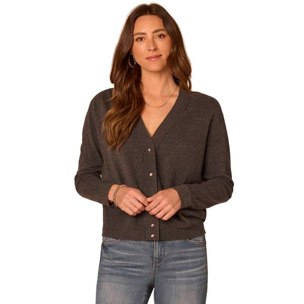 Womens Democracy Long Sleeve Button Down Print Back Mix Media Sw