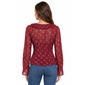 Juniors No Comment Chiffon Dot Princess Seam Ruffle Blouse - image 3