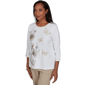 Womens Alfred Dunner Travel Advisory Floral Butterfly Blouse - image 3