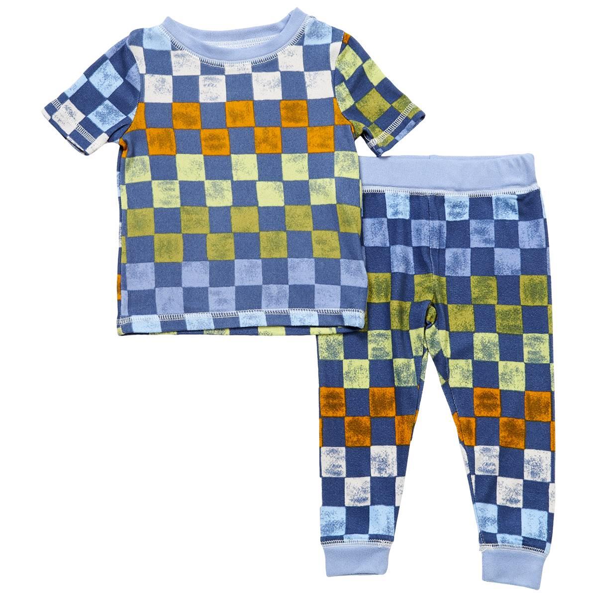 Toddler Boy Sleep On It® Checkered Tight Fit Pajama Set