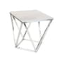 9th & Pike(R) Silver Marble and Stainless Steel Modern Accent Table - image 1