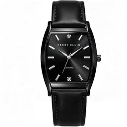 Mens Perry Ellis Black Diamond Dial Thin Strap Watch-PE0017GU.UK