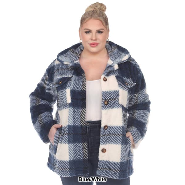 Plus Size White Mark Plaid Shacket