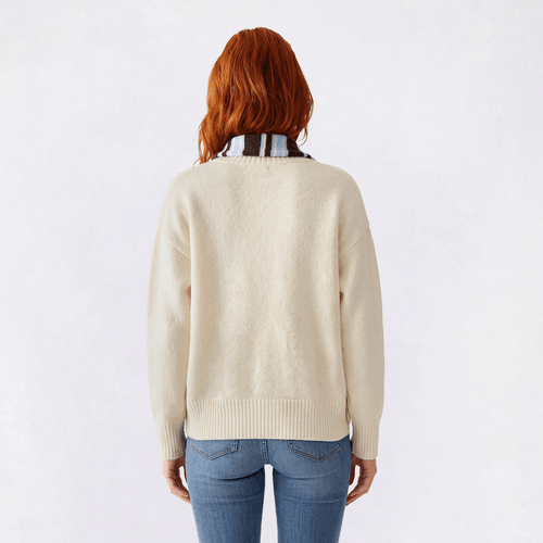 Juniors No Comment Cloud Yarn V-Neck Tunic Sweater With Scarf