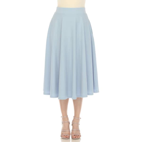 Womens White Mark Flared Midi Skirt with Pockets - image 