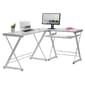 Techni Mobili 62in L-Shaped Glass Computer Desk w/ Keyboard Panel - image 3