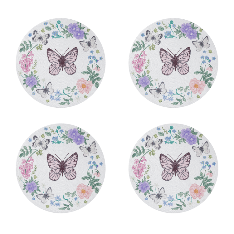 Avanti Meadow Woven Braided Round Placemats - Set of 4