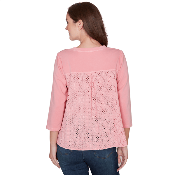 Womens Ruby Rd. Renaissance Romance 3/4 Sleeve Eyelet Blouse