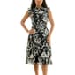 Womens Nina Leonard Flutter Sleeve Floral Chiffon A-Line Dress - image 1