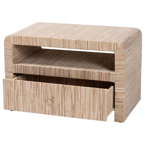 bali & pari Hannah Bohemian Woven Grasscloth Nightstand